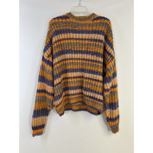 ASOS Oversized Striped Long Sleeves Colourful Sweater Women’s M Fall Boho Preppy - Picture 2 of 8
